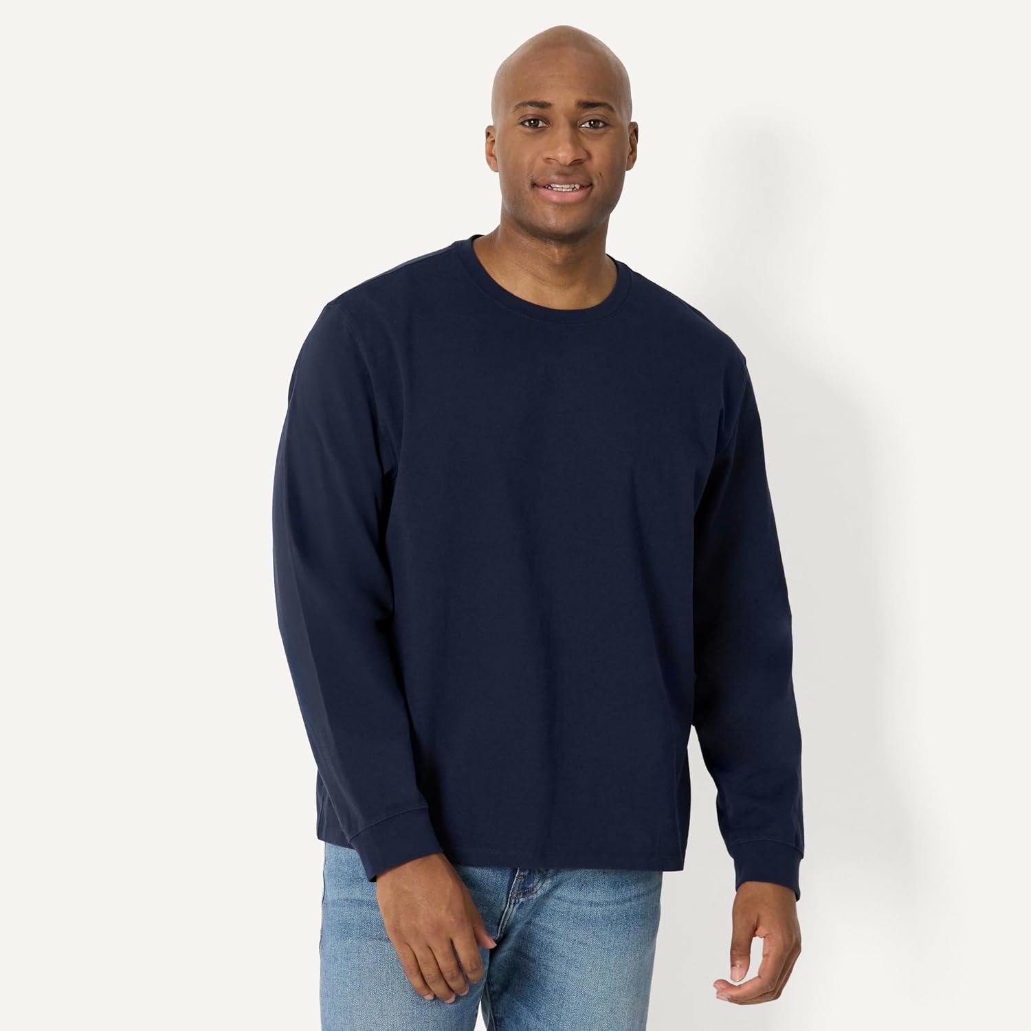 image:imageAmazon Essentials Mens Relaxed Fit Long Sleeve TShirtNavy
