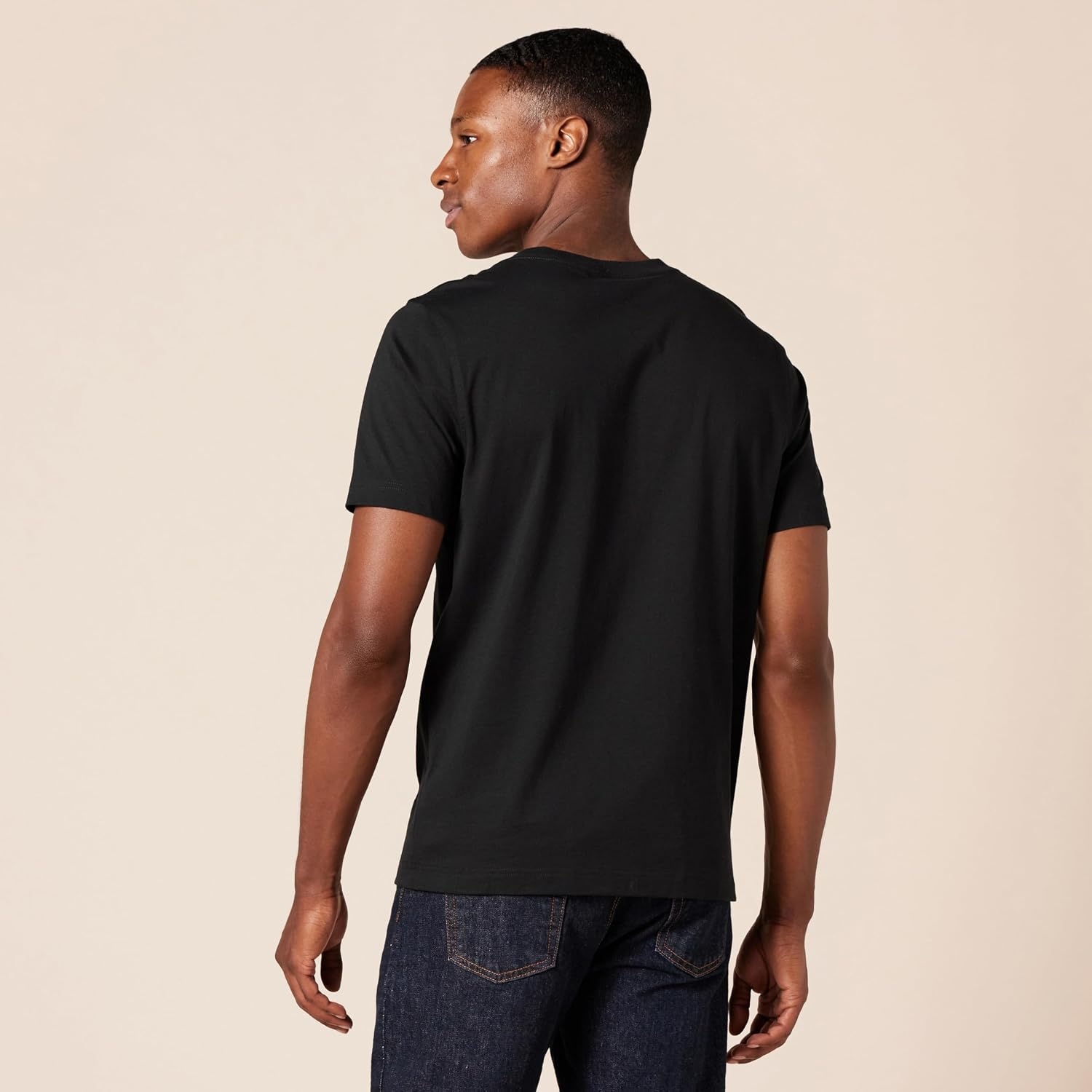 image:imageAmazon Essentials Mens ShortSleeve Cotton Henley TShirtBlackWhite