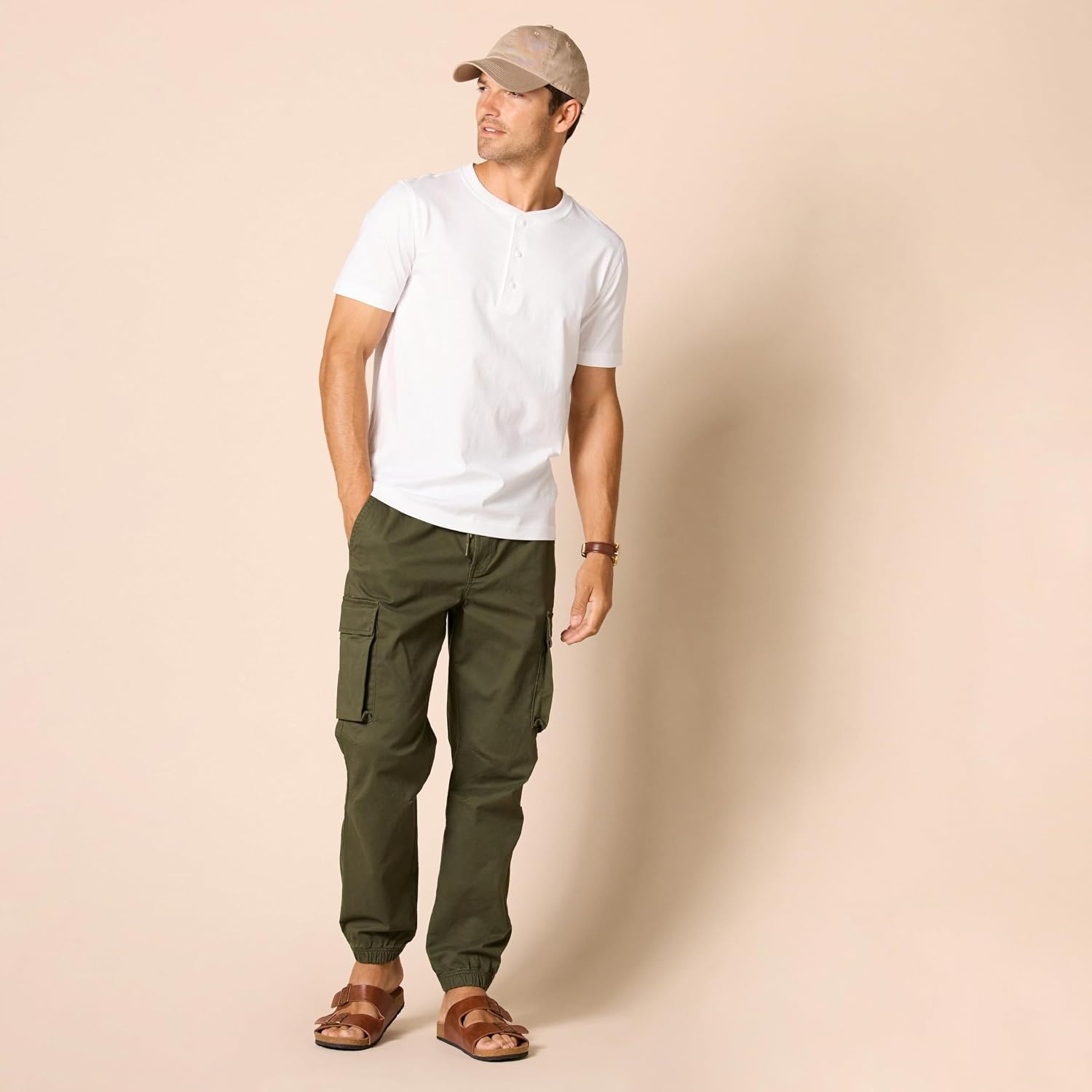 image:imageAmazon Essentials Mens ShortSleeve Cotton Henley TShirtWhite