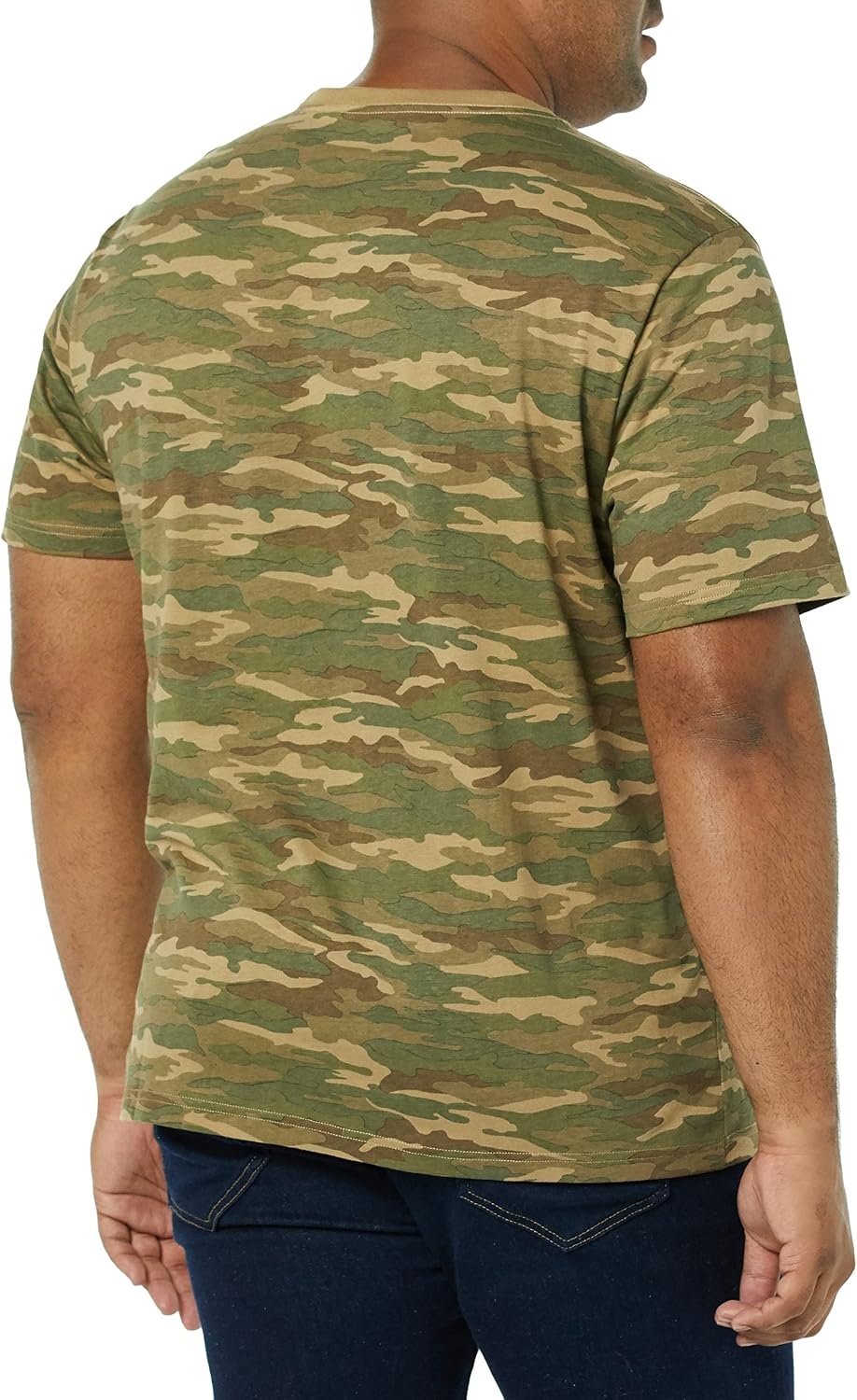 image:imageAmazon Essentials Mens ShortSleeve Crewneck Pocket TShirtsBlack Camo Print