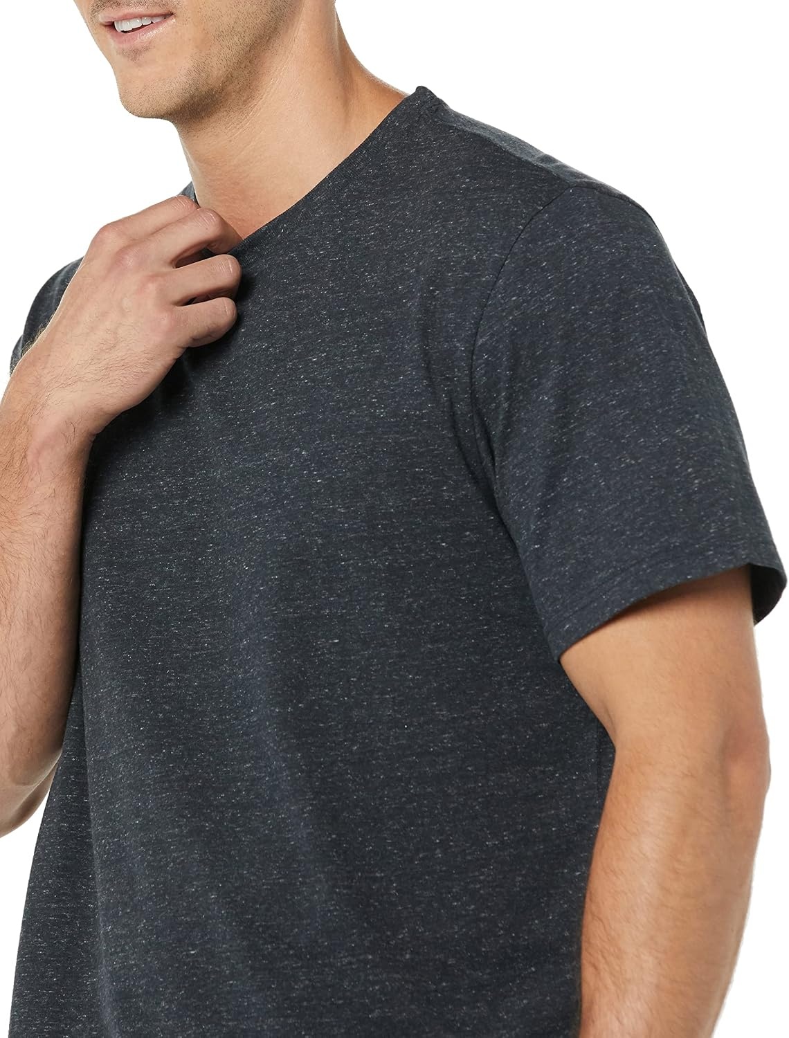 image:imageAmazon Essentials Mens ShortSleeve Crewneck Pocket TShirtsNavyCharcoal Heather