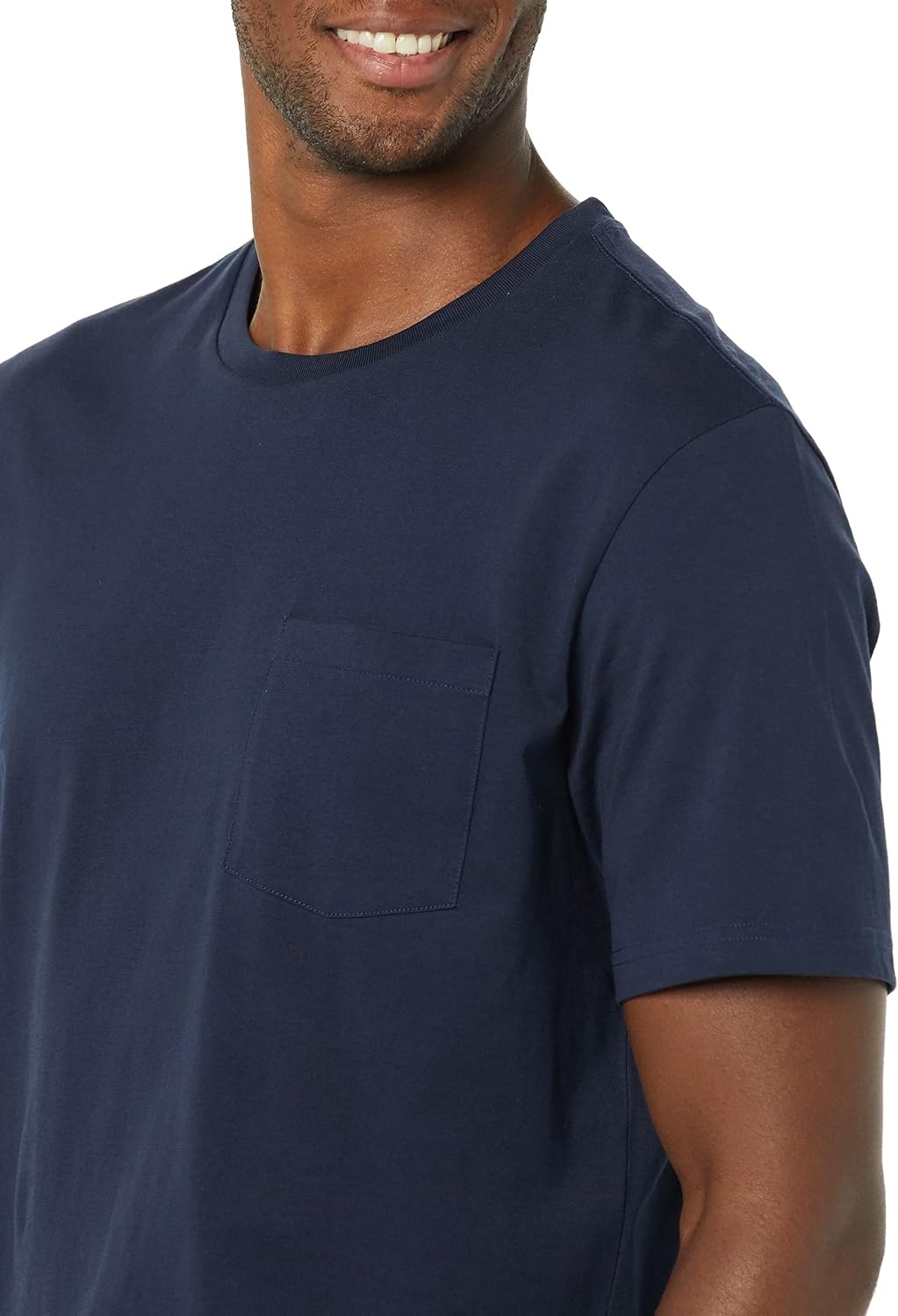 image:imageAmazon Essentials Mens ShortSleeve Crewneck Pocket TShirtsNavyGreen