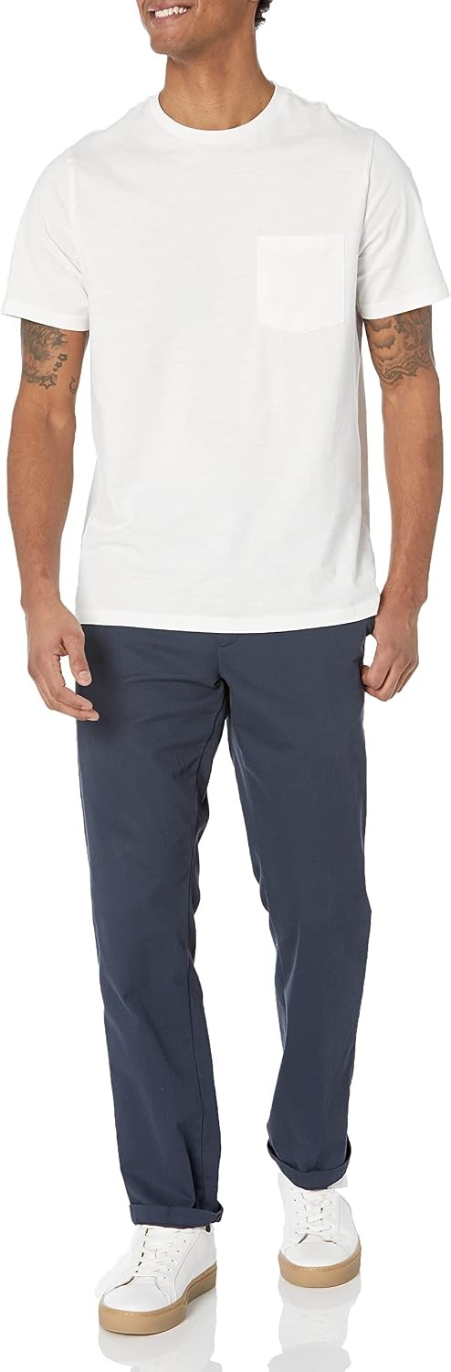 image:imageAmazon Essentials Mens ShortSleeve Crewneck Pocket TShirtsWhite Pineapple Print