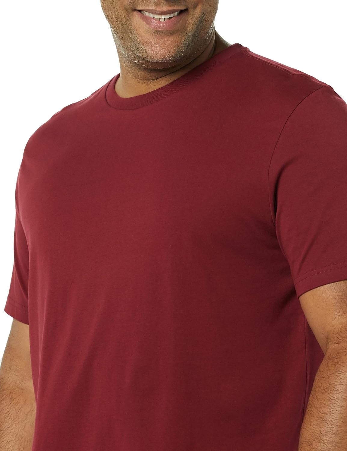 image:imageAmazon Essentials Mens SlimFit Crewneck Short Sleeve Cotton TShirtsCharcoal HeatherBurgundy