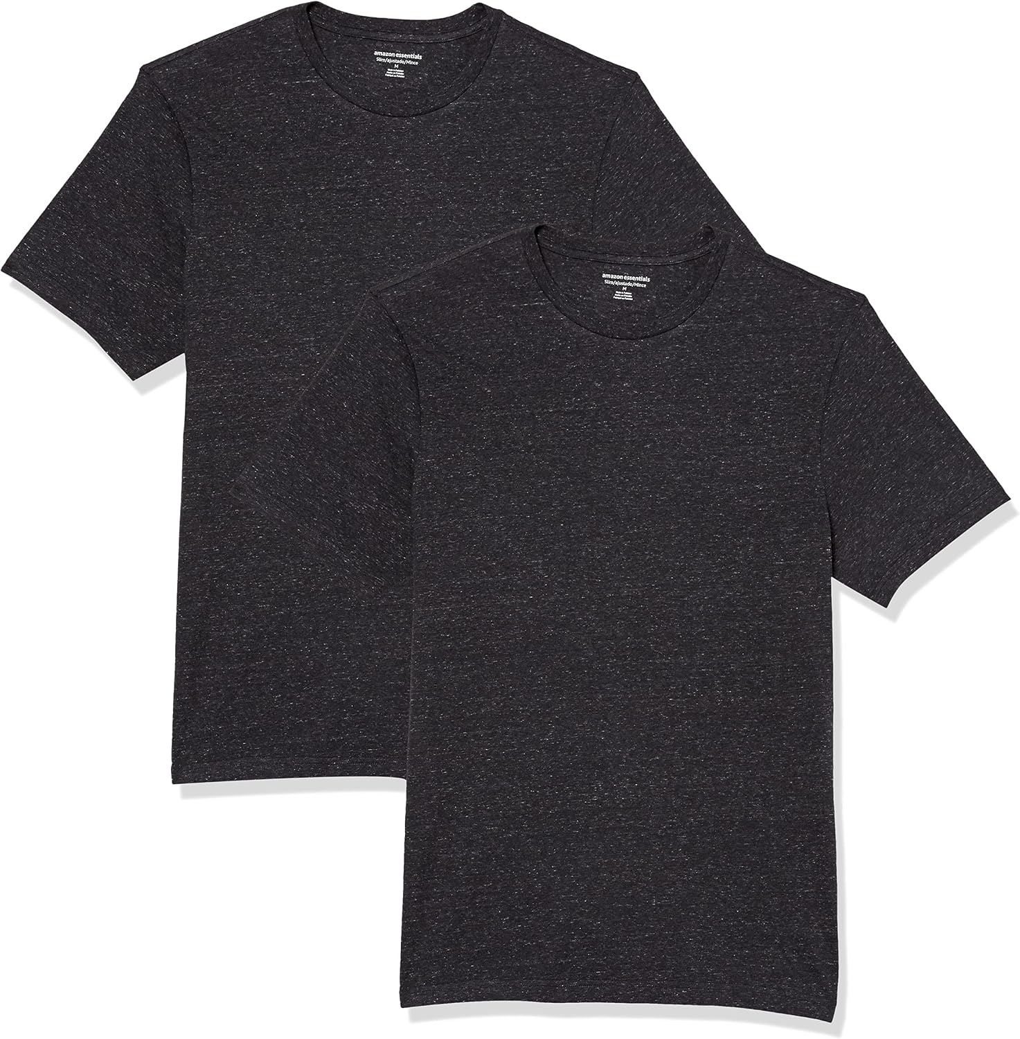 image:imageAmazon Essentials Mens SlimFit Crewneck Short Sleeve Cotton TShirtsCharcoal HeatherCharcoal Heather