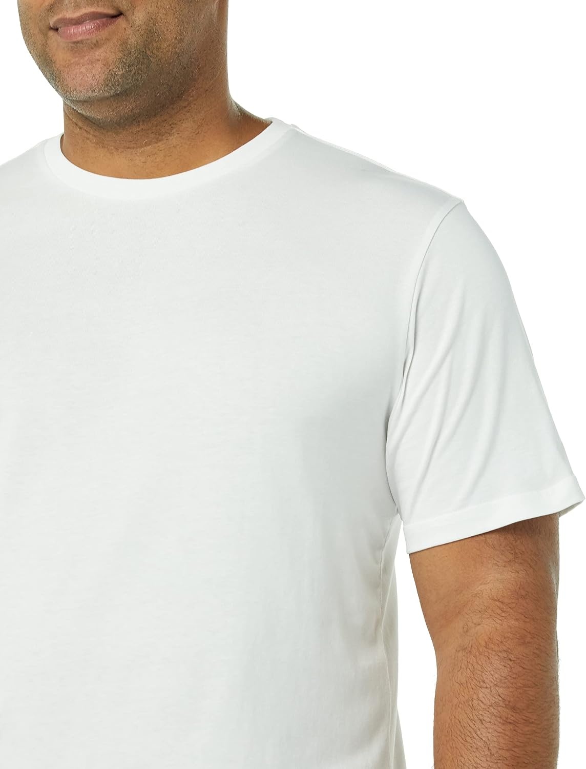image:imageAmazon Essentials Mens SlimFit Crewneck Short Sleeve Cotton TShirtsHeather GreyWhite