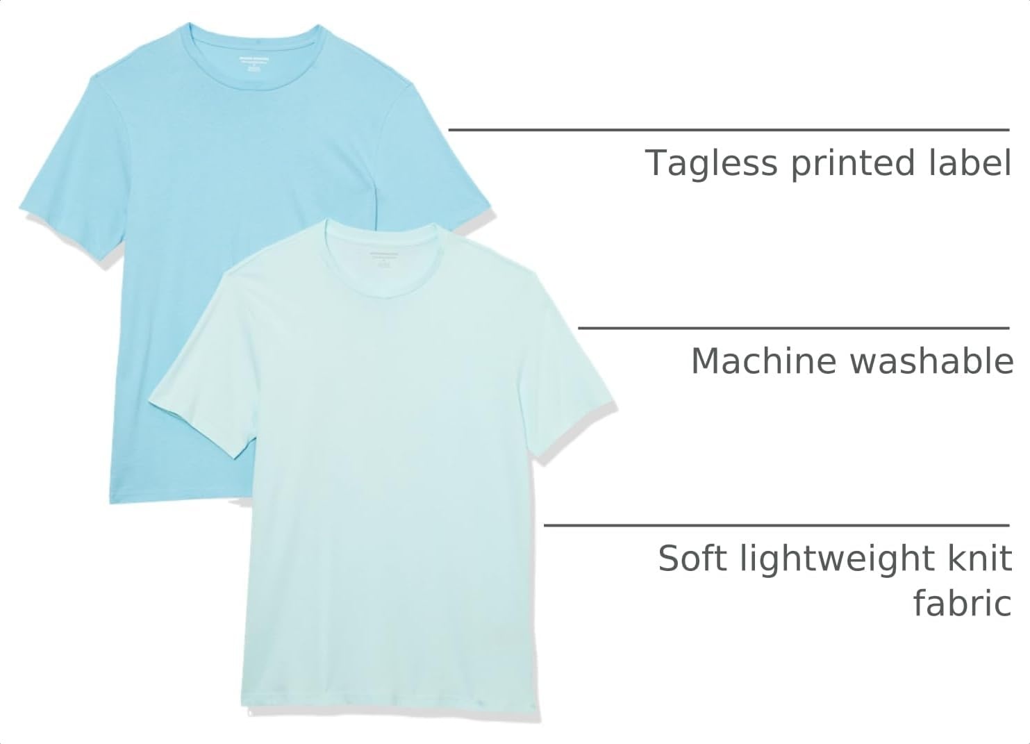 image:imageAmazon Essentials Mens SlimFit Crewneck Short Sleeve Cotton TShirtsLight BlueLight Aqua