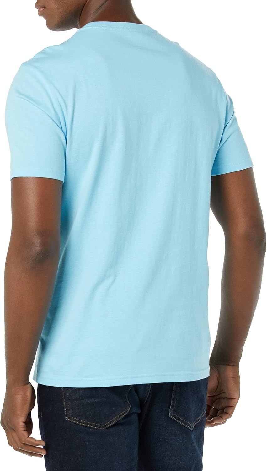 image:imageAmazon Essentials Mens SlimFit Crewneck Short Sleeve Cotton TShirtsLight BlueLight Blue