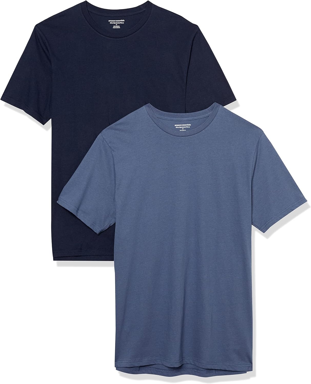 image:imageAmazon Essentials Mens SlimFit Crewneck Short Sleeve Cotton TShirtsNavyDark Blue