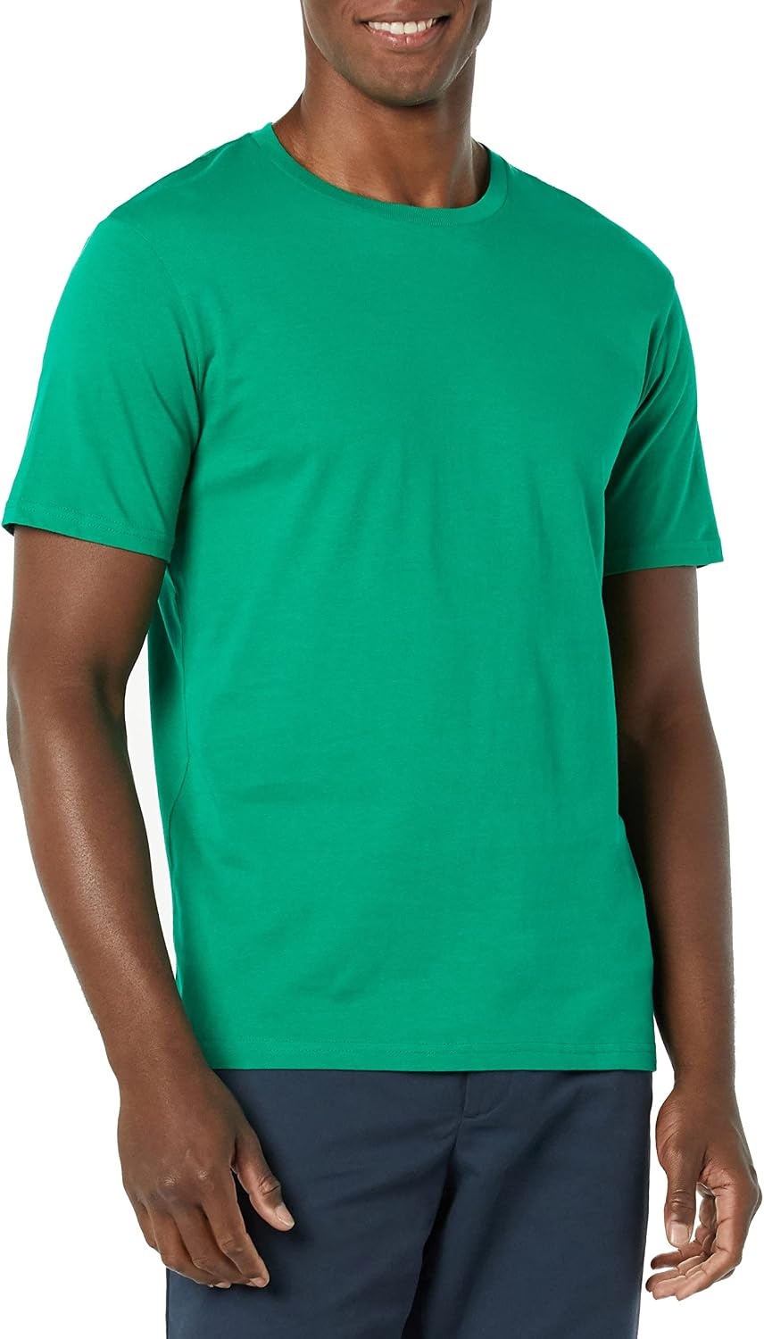 image:imageAmazon Essentials Mens SlimFit Crewneck Short Sleeve Cotton TShirtsNavyGreen