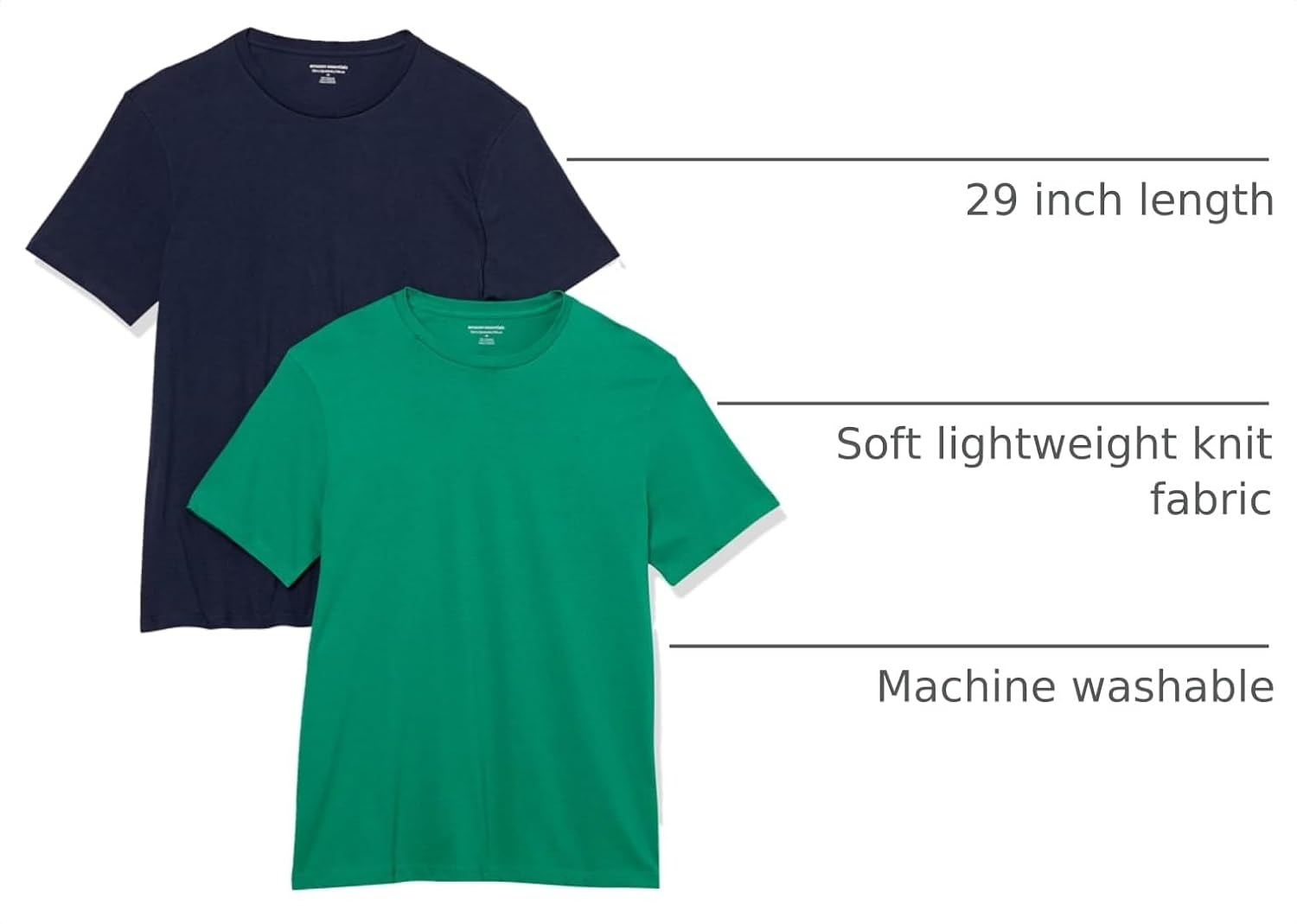 image:imageAmazon Essentials Mens SlimFit Crewneck Short Sleeve Cotton TShirtsNavyGreen