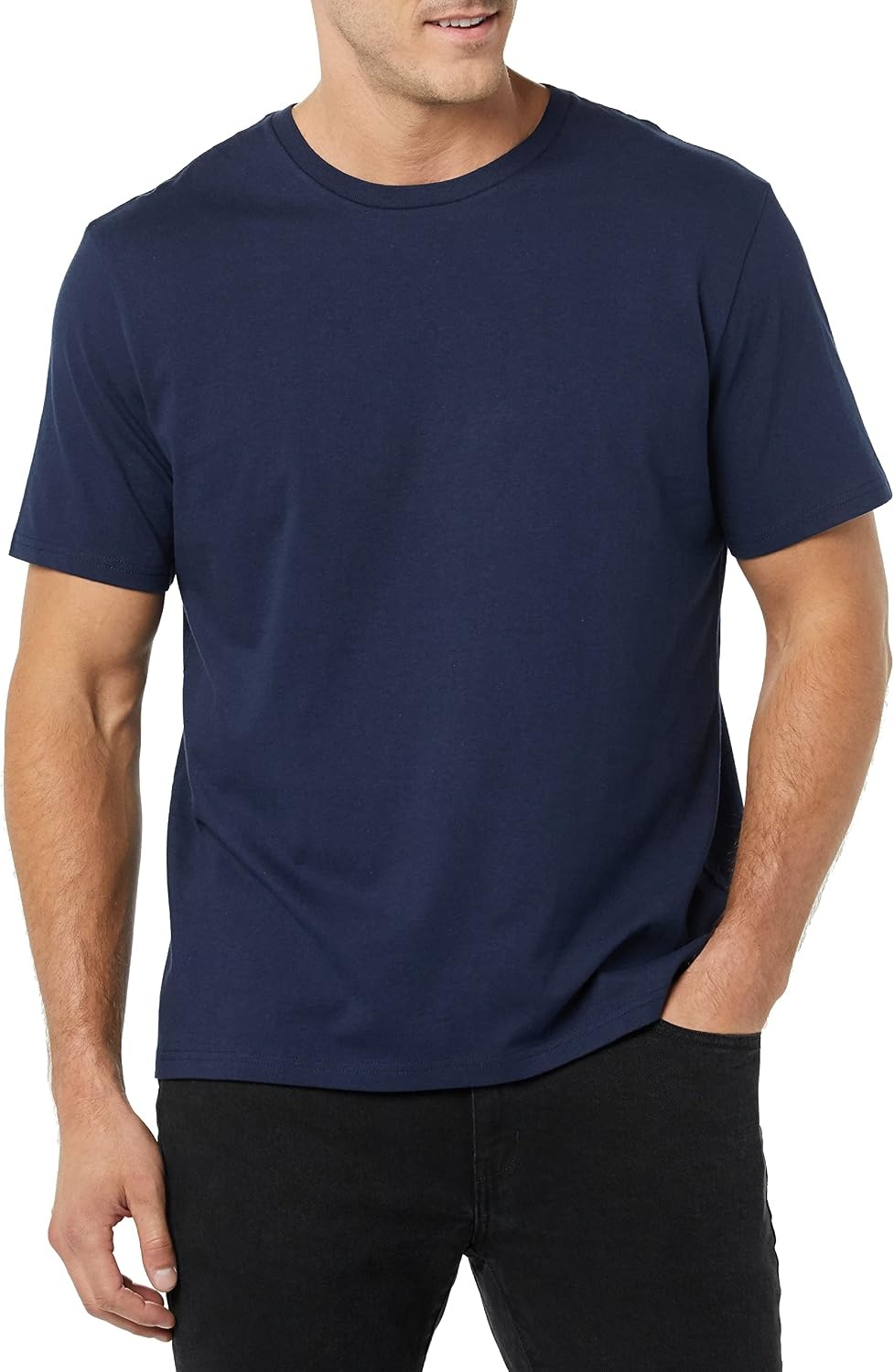 image:imageAmazon Essentials Mens SlimFit Crewneck Short Sleeve Cotton TShirtsNavyNavy