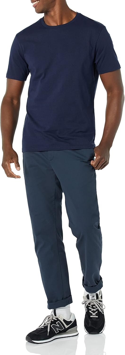 image:imageAmazon Essentials Mens SlimFit Crewneck Short Sleeve Cotton TShirtsNavyNavy