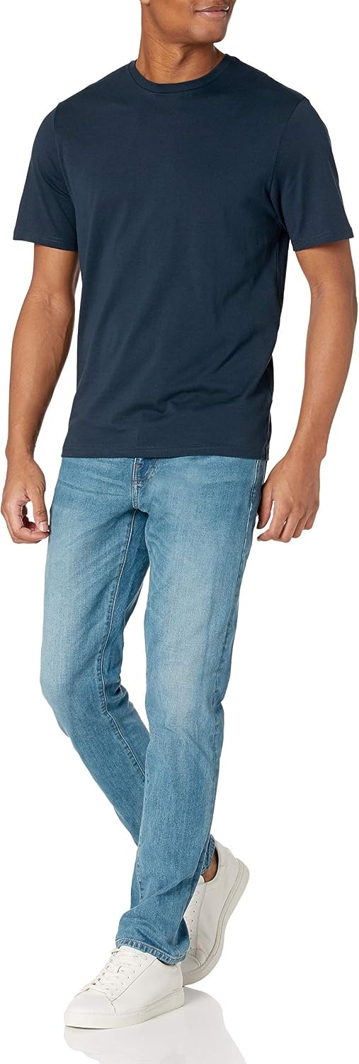 image:imageAmazon Essentials Mens SlimFit Crewneck Short Sleeve Cotton TShirtsNavyNavy