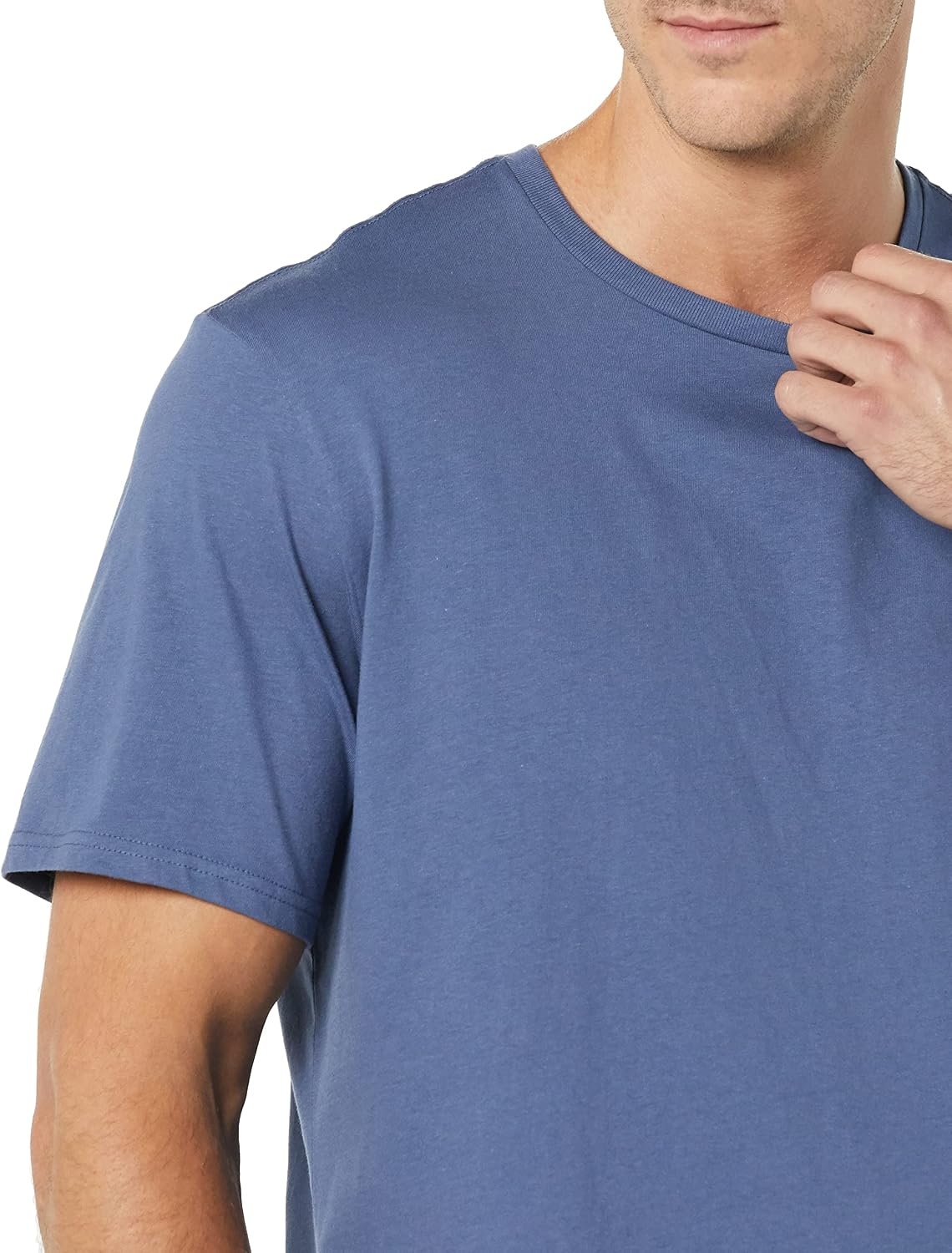 image:imageAmazon Essentials Mens SlimFit Crewneck Short Sleeve Cotton TShirtsWashed BlueLavendar