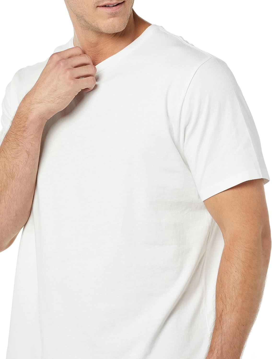 image:imageAmazon Essentials Mens SlimFit Crewneck Short Sleeve Cotton TShirtsWhiteAqua