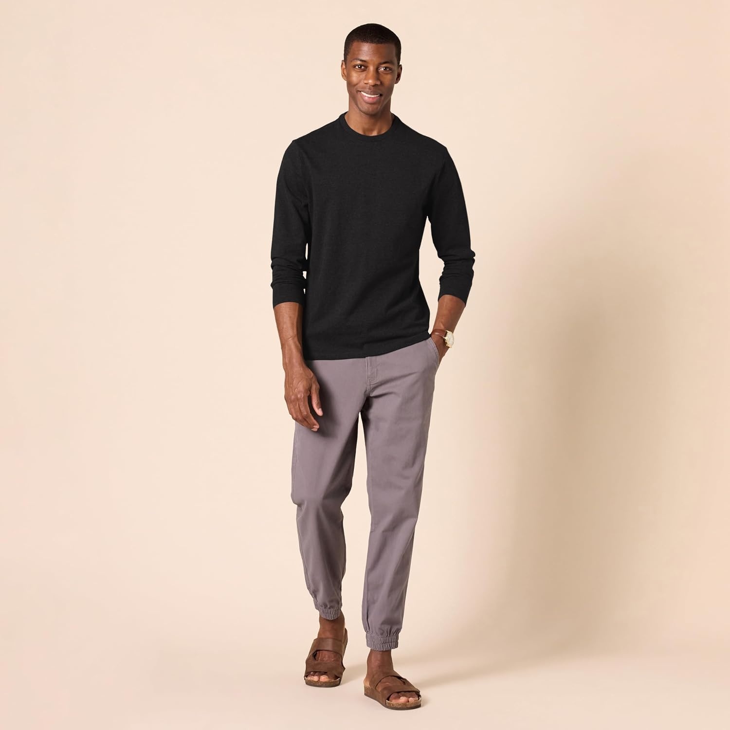 image:imageAmazon Essentials Mens SlimFit Long Sleeve TShirtBlack