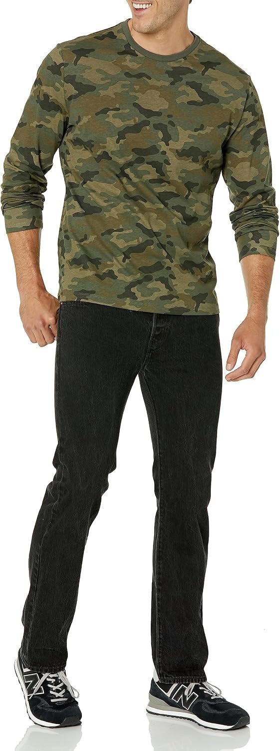 image:imageAmazon Essentials Mens SlimFit Long Sleeve TShirtCamo Print