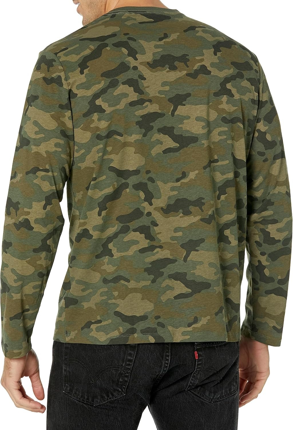 image:imageAmazon Essentials Mens SlimFit Long Sleeve TShirtGreen Camo