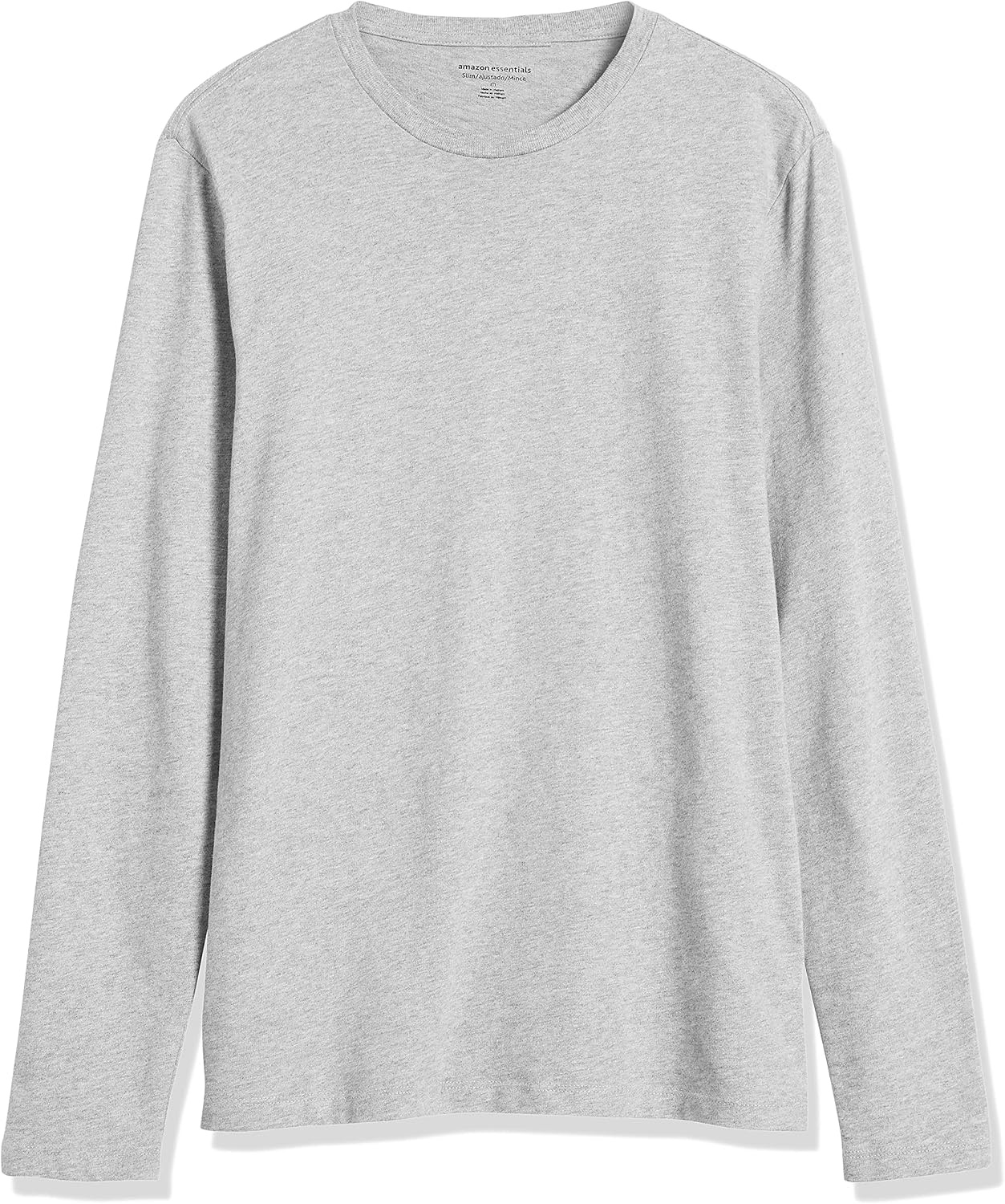 image:imageAmazon Essentials Mens SlimFit Long Sleeve TShirtLight Grey Heather
