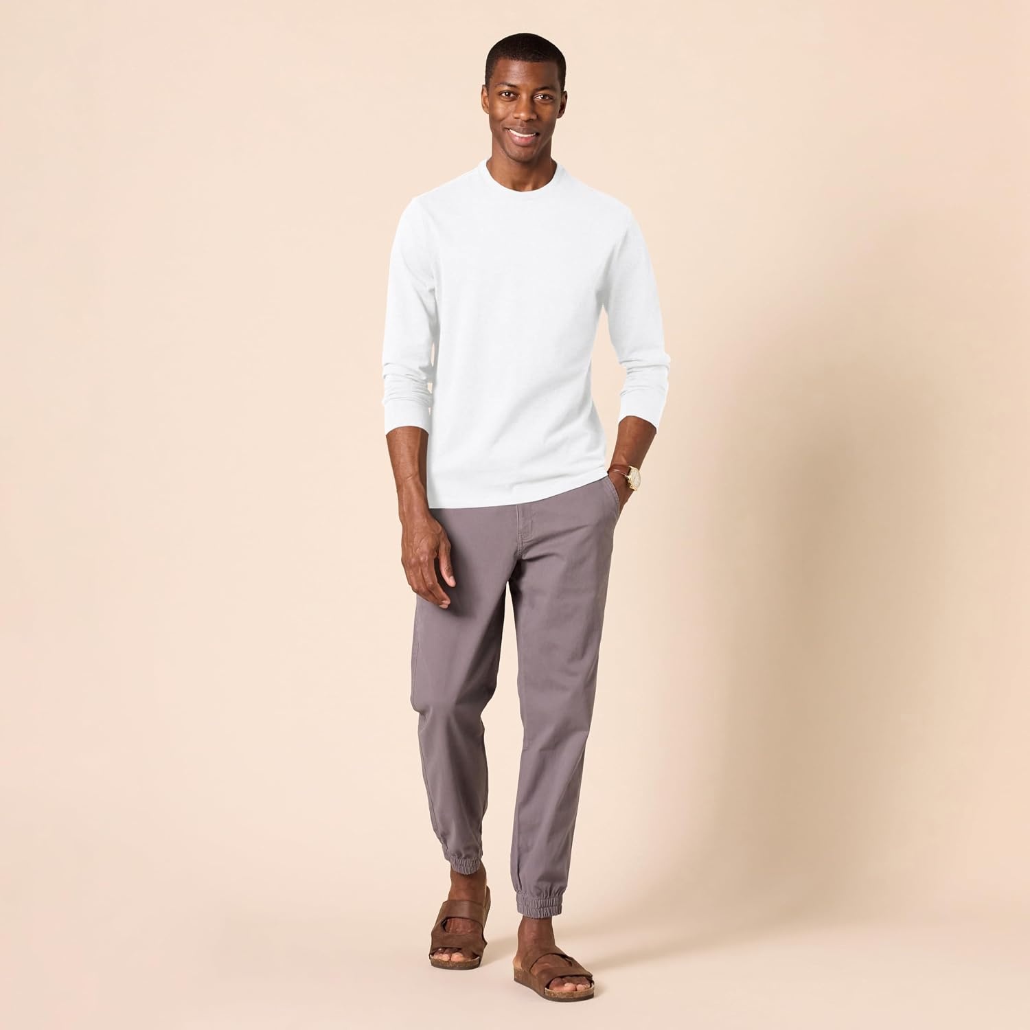 image:imageAmazon Essentials Mens SlimFit Long Sleeve TShirtWhite