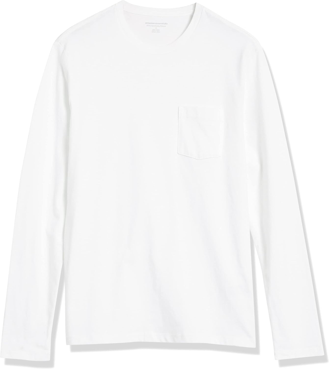 image:imageAmazon Essentials Mens SlimFit Long Sleeve TShirtWhite