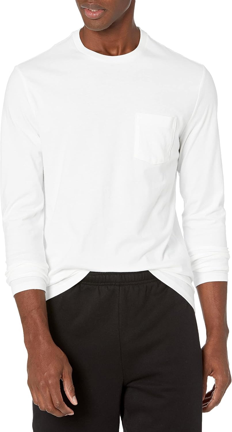 image:imageAmazon Essentials Mens SlimFit Long Sleeve TShirtWhite