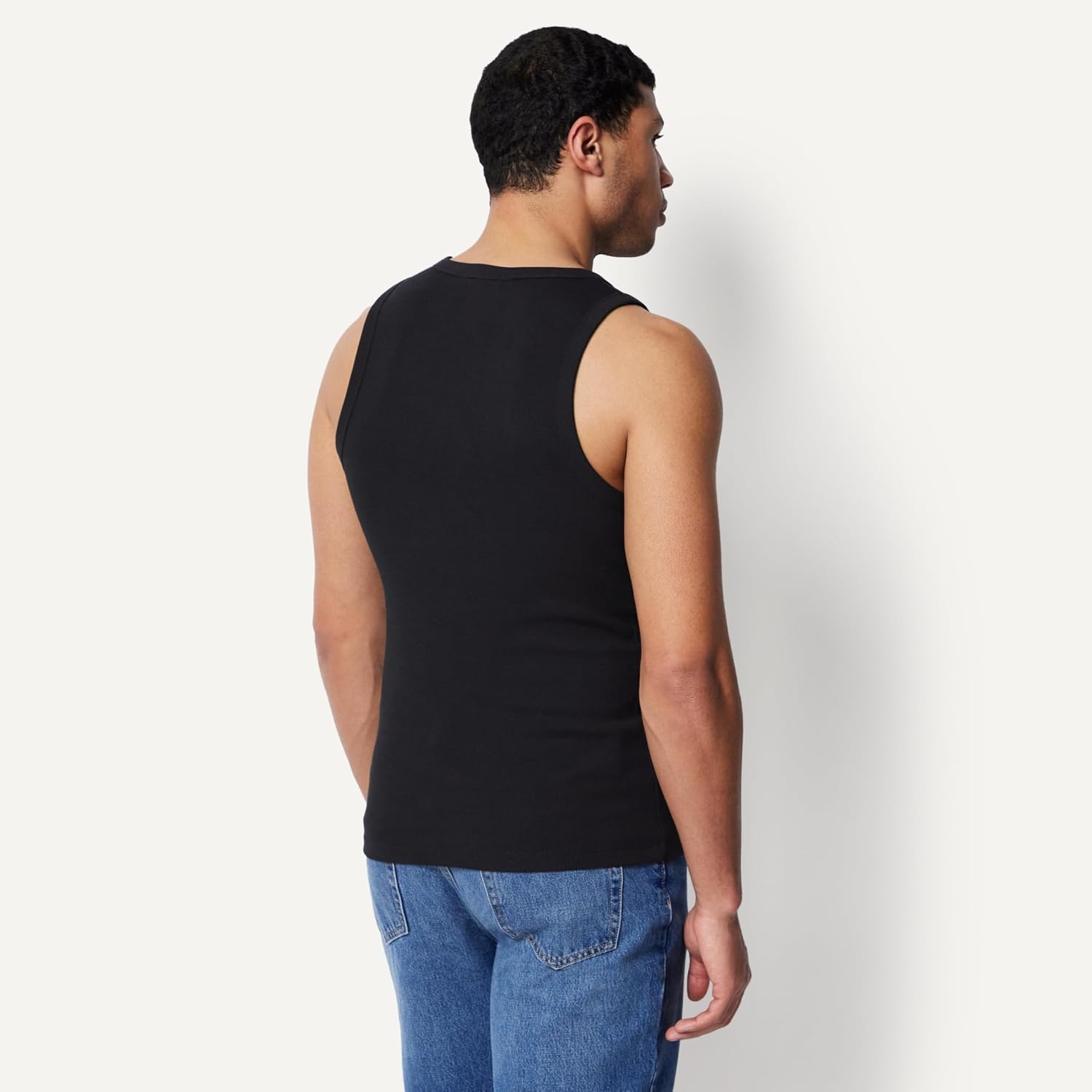image:imageAmazon Essentials Mens SlimFit Ribbed Tank Top Pack of 2CharcoalBlack