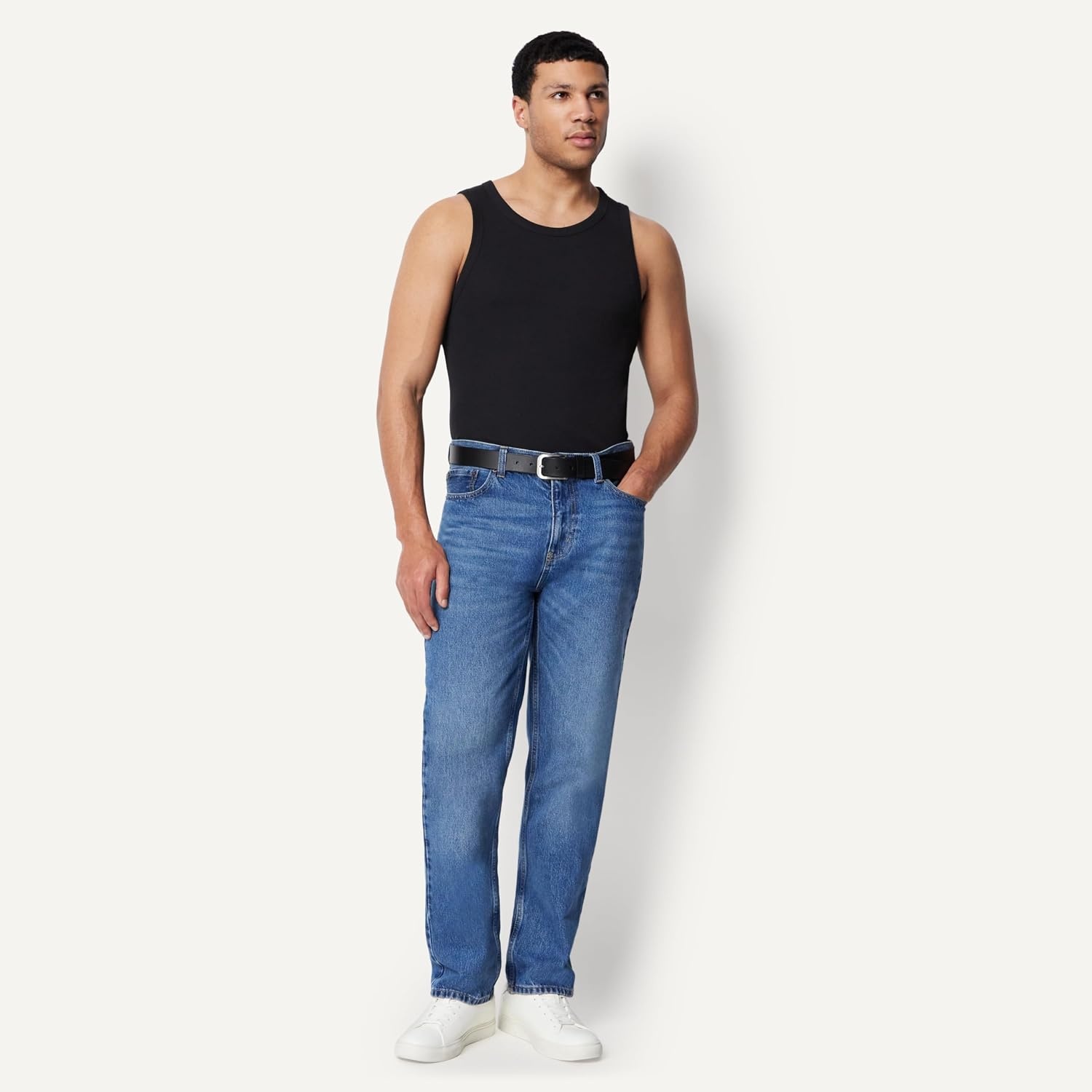 image:imageAmazon Essentials Mens SlimFit Ribbed Tank Top Pack of 2CharcoalBlack