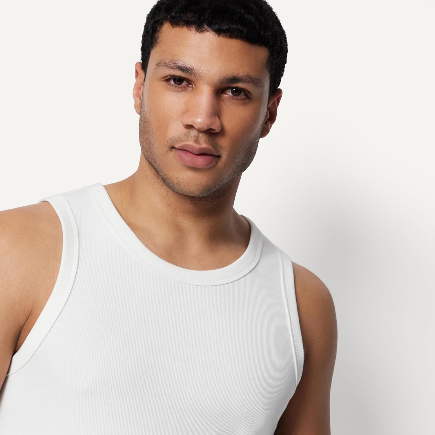image:imageAmazon Essentials Mens SlimFit Ribbed Tank Top Pack of 2White