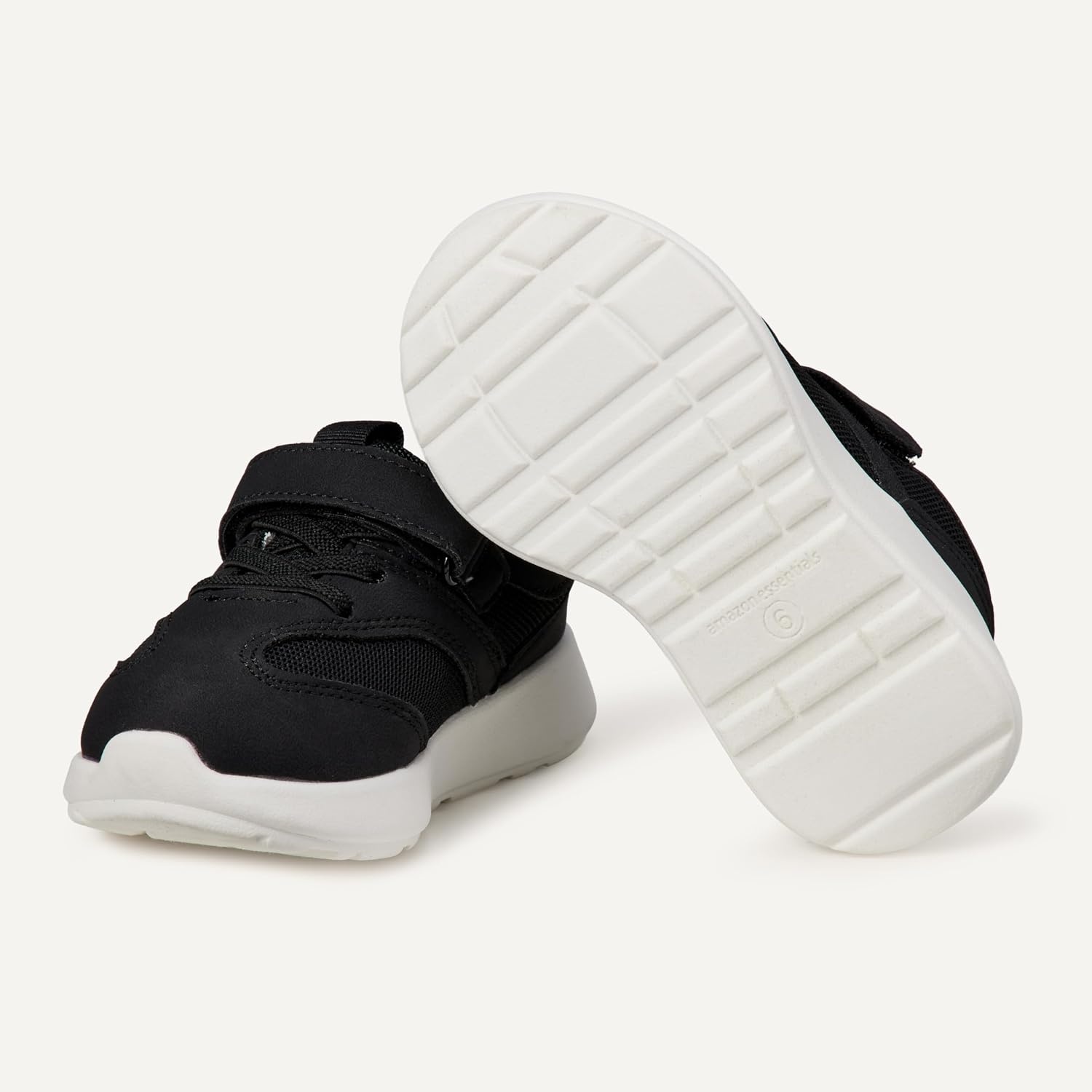 image:imageAmazon Essentials Unisex Kids and Toddlers Hook and Loop Athletic Sneakers for Boys and GirlsBlack