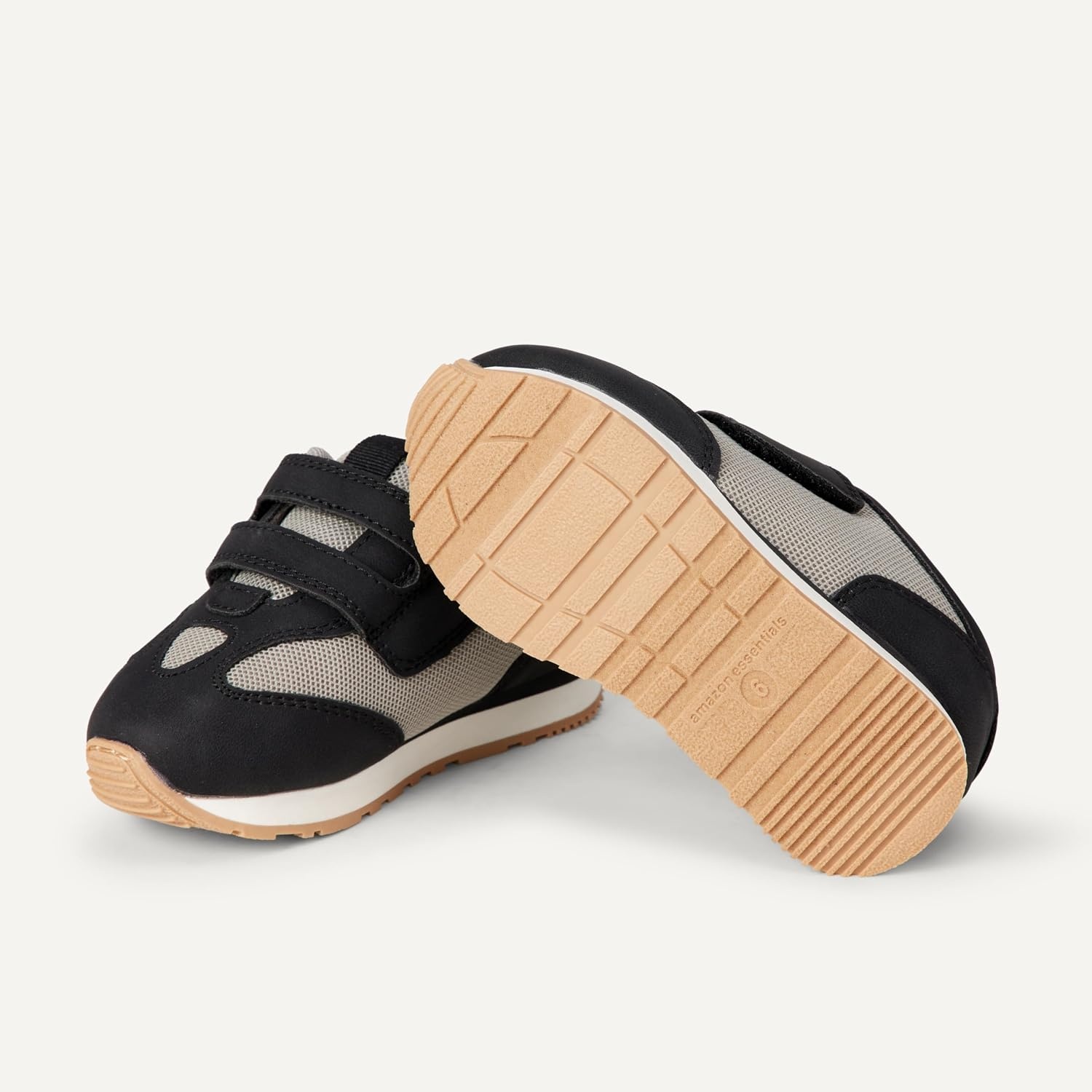 image:imageAmazon Essentials Unisex Toddlers Hook amp Loop Athletic SneakersBlackLight Grey