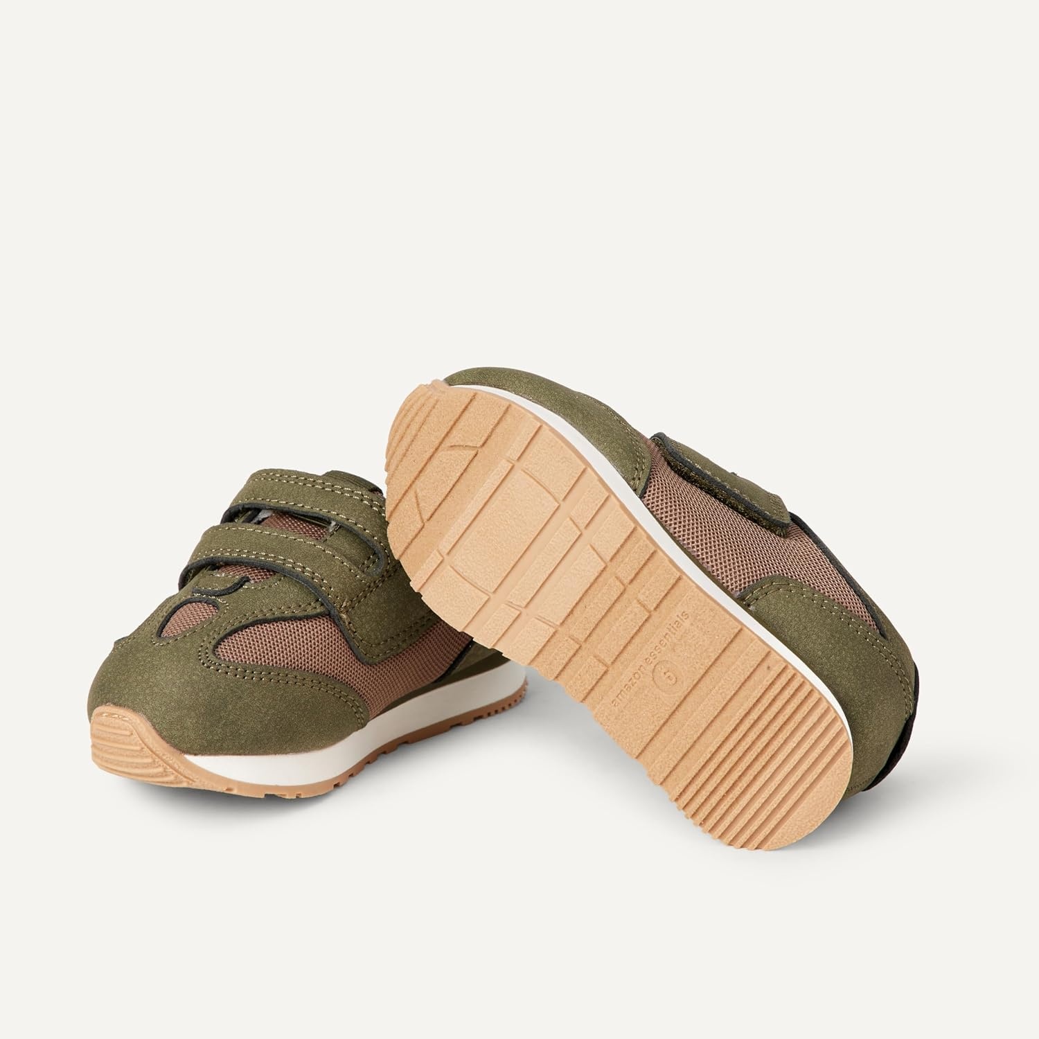 image:imageAmazon Essentials Unisex Toddlers Hook amp Loop Athletic SneakersOliveBrown