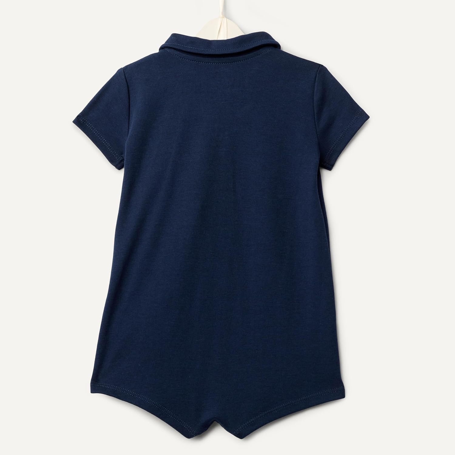 image:imageAmazon Essentials x Sofia Grainge Baby Boys Short Sleeve Cotton Romper with Snap Closure BreathableNavyPale Mint Green