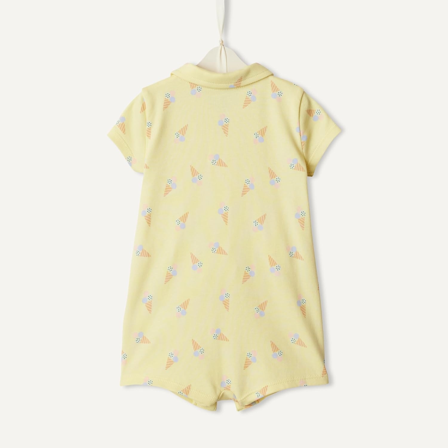 image:imageAmazon Essentials x Sofia Grainge Baby Boys Short Sleeve Cotton Romper with Snap Closure BreathableWhiteIce Cream