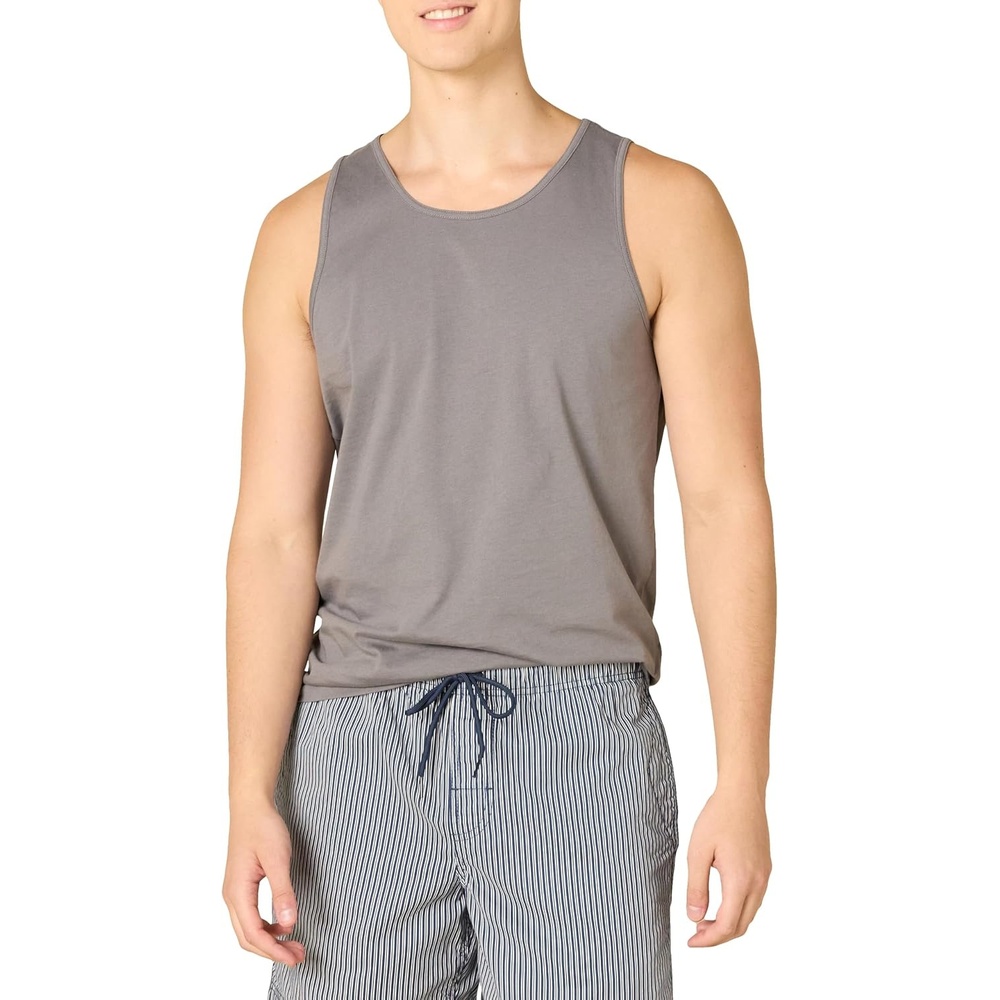 image:imageAmazon Essentials Mens Active Quick Dry Tech Stretch Moisture Wicking Lightweight Gym Tank TopGray