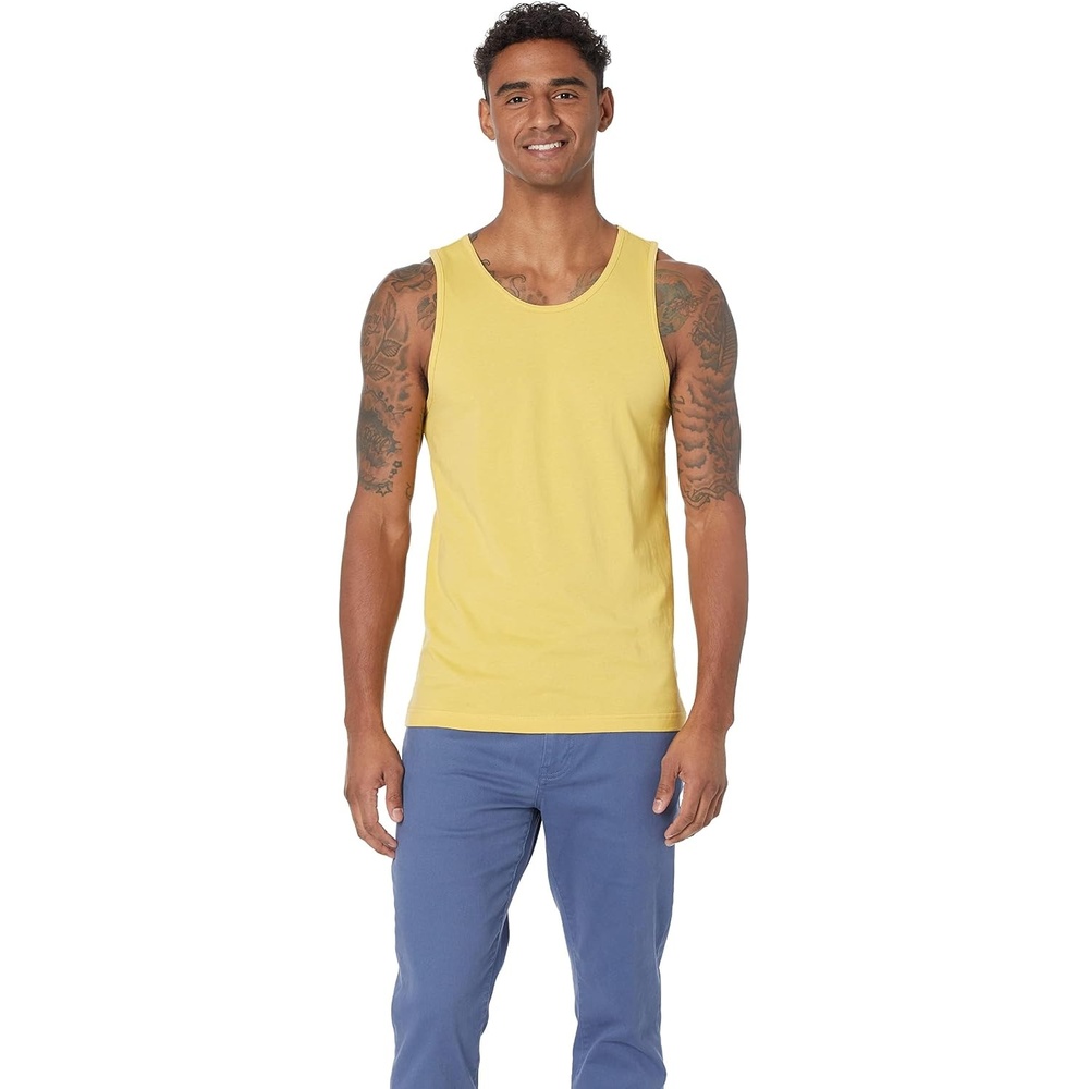 image:imageAmazon Essentials Mens Active Quick Dry Tech Stretch Moisture Wicking Lightweight Gym Tank TopYellow