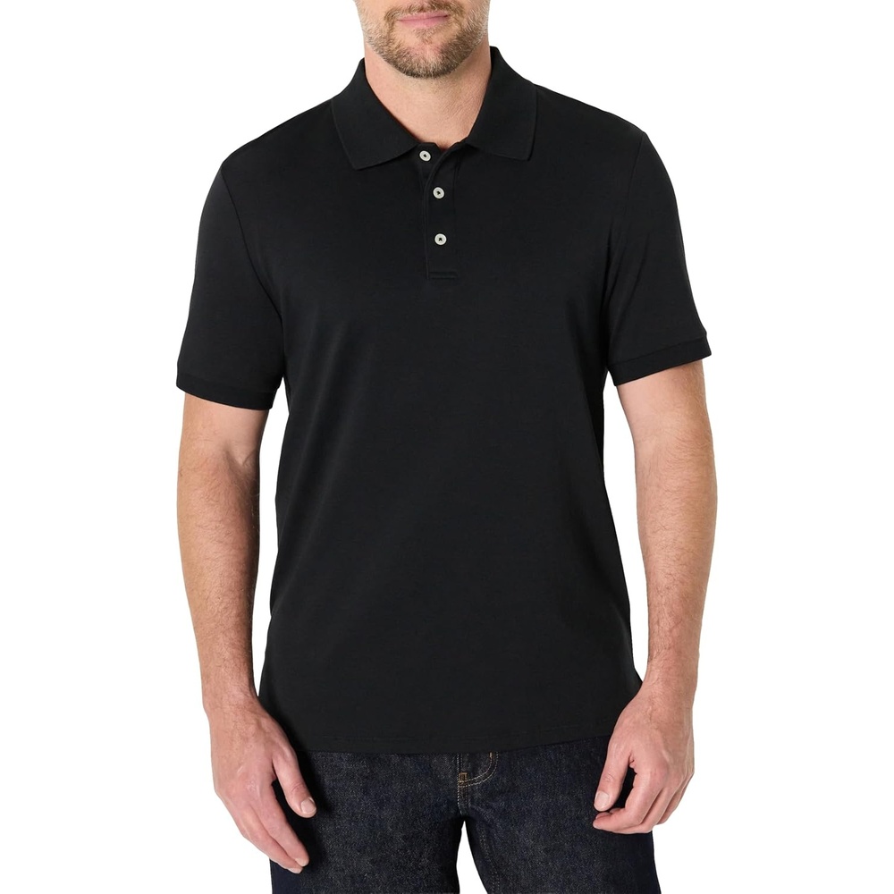 image:imageAmazon Essentials Mens Interlock Polo ShirtBlack