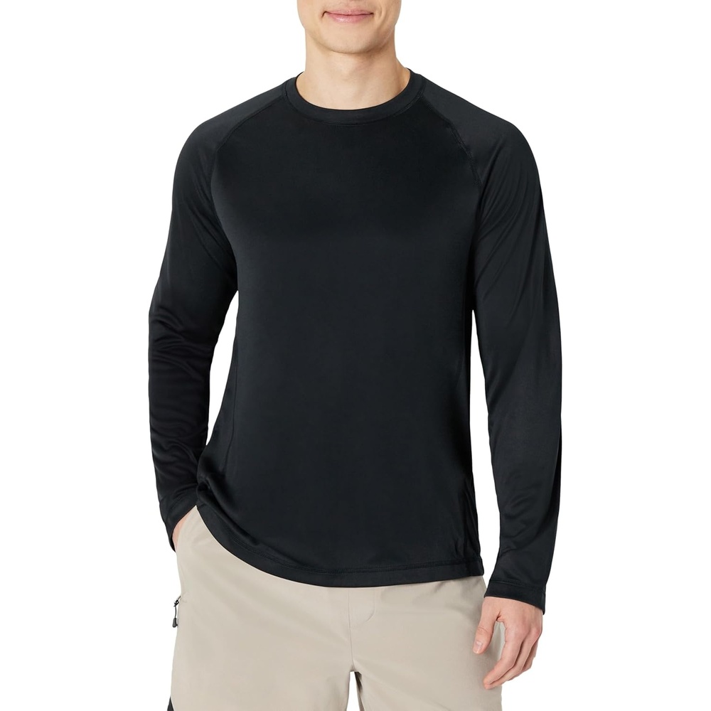 image:imageAmazon Essentials Mens LongSleeve QuickDry UPF 50 Swim TeeBlack