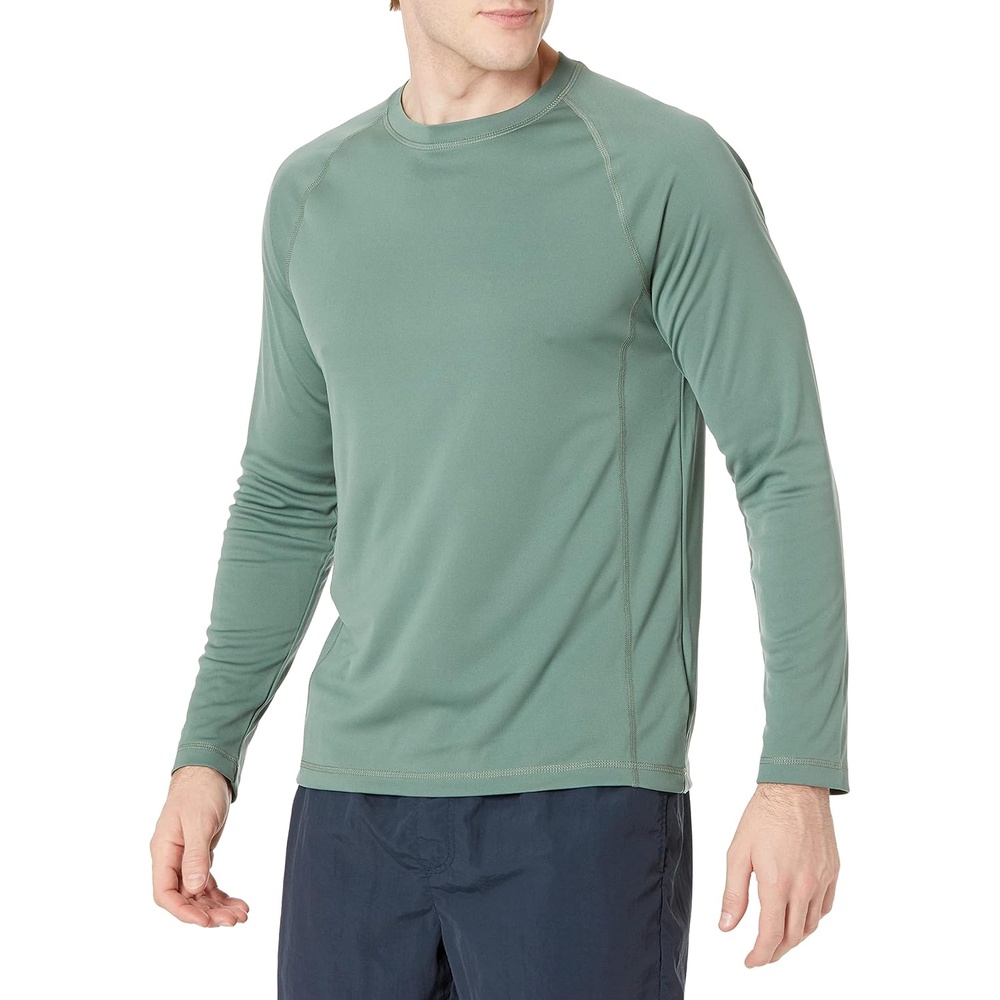 image:imageAmazon Essentials Mens LongSleeve QuickDry UPF 50 Swim TeeGreen
