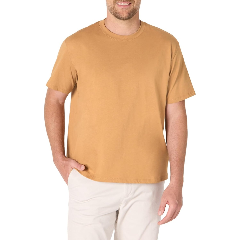 image:imageAmazon Essentials Mens Relaxed Fit Cotton Jersey TShirt Soft FabricDark Tan