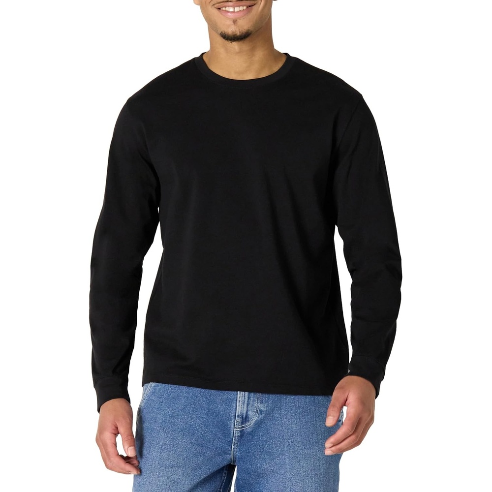 image:imageAmazon Essentials Mens Relaxed Fit Long Sleeve TShirtBlack