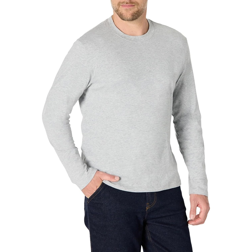 image:imageAmazon Essentials Mens Relaxed Fit Long Sleeve TShirtMedium Grey Heather