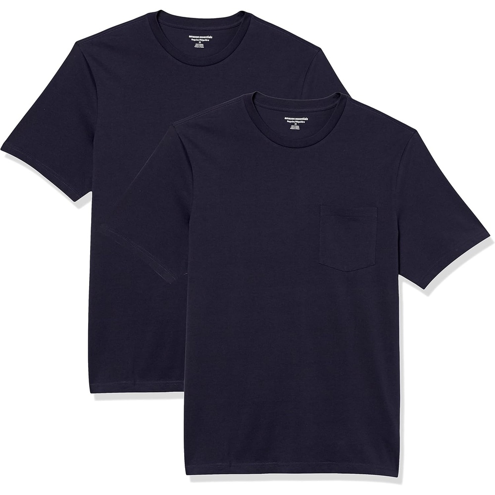 image:imageAmazon Essentials Mens ShortSleeve Crewneck Pocket TShirtsNavyNavy