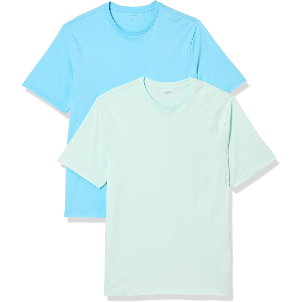 image:imageAmazon Essentials Mens SlimFit Crewneck Short Sleeve Cotton TShirtsLight BlueLight Aqua