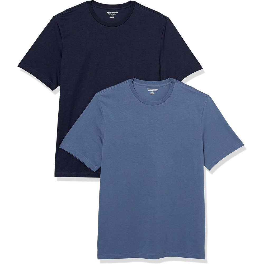 image:imageAmazon Essentials Mens SlimFit Crewneck Short Sleeve Cotton TShirtsNavyDark Blue