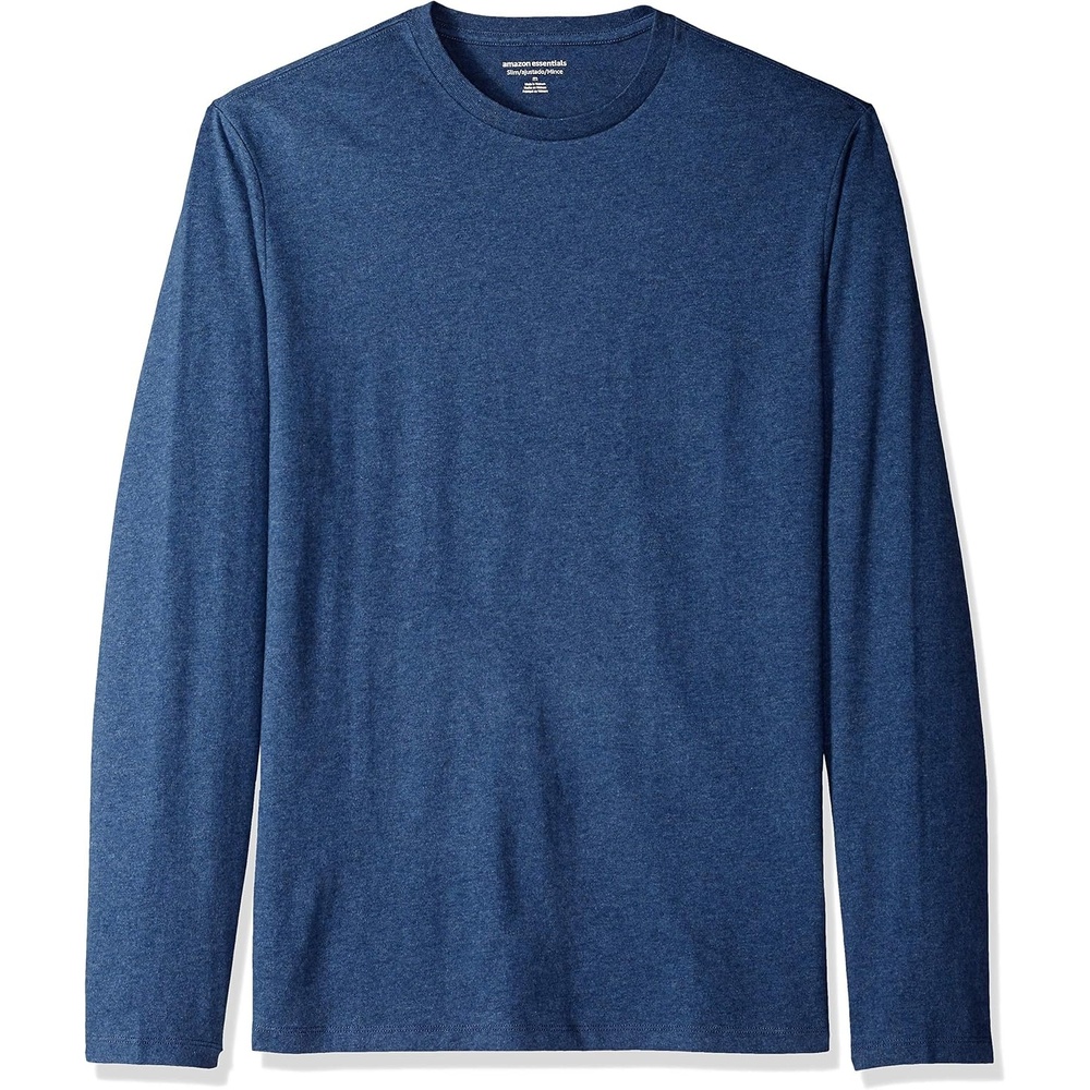 image:imageAmazon Essentials Mens SlimFit Long Sleeve TShirtBlue Heather