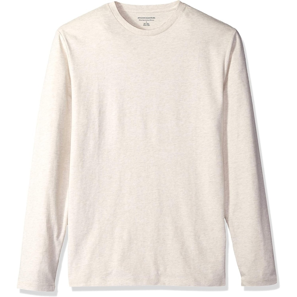 image:imageAmazon Essentials Mens SlimFit Long Sleeve TShirtOatmeal Heather