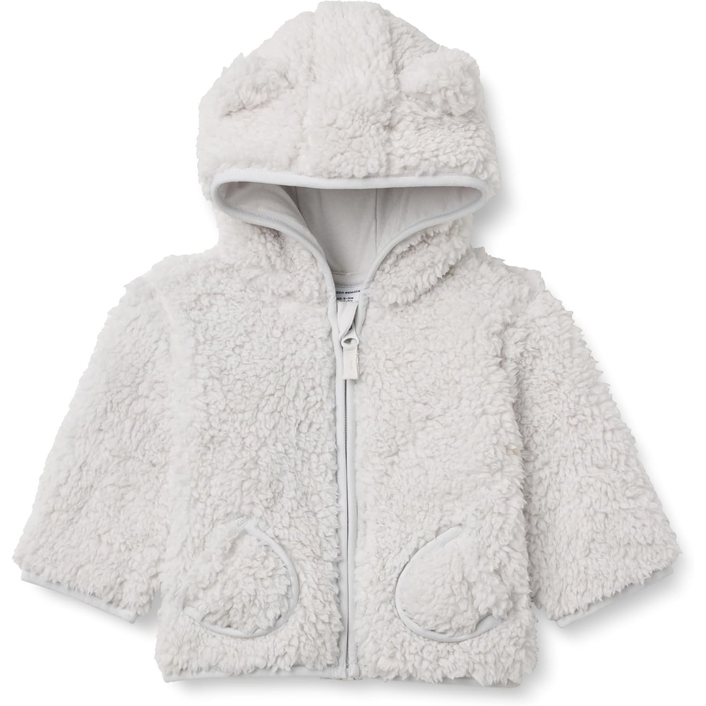 image:imageAmazon Essentials Unisex Babies Hooded Sherpa JacketDove Grey