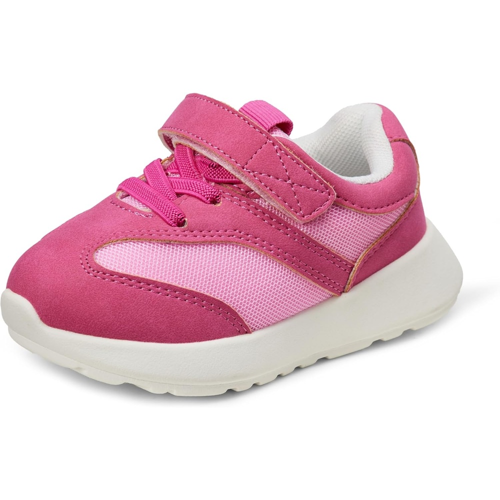 image:imageAmazon Essentials Unisex Kids and Toddlers Hook and Loop Athletic Sneakers for Boys and GirlsPink